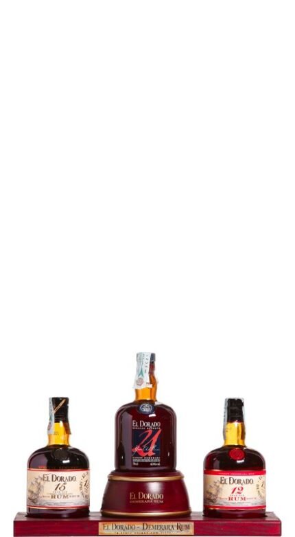 El Dorado Rum Display Pack 12 - 15 - 21 Y.O. Demerara Rum